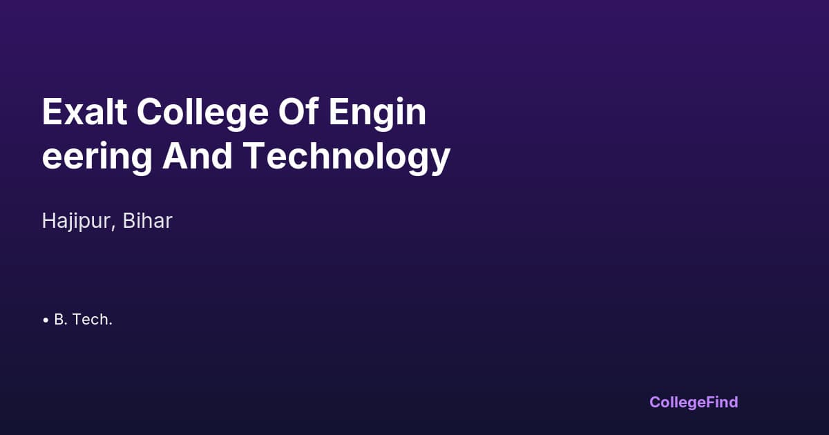 exalt college of engineering and technology