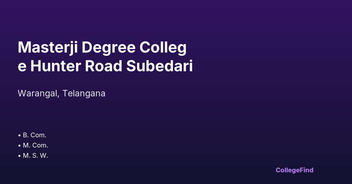 masterji degree college hunter road subedari