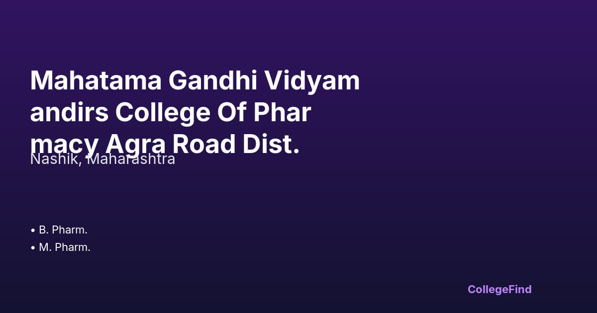 mahatama gandhi vidyamandirs college of pharmacy agra road dist.