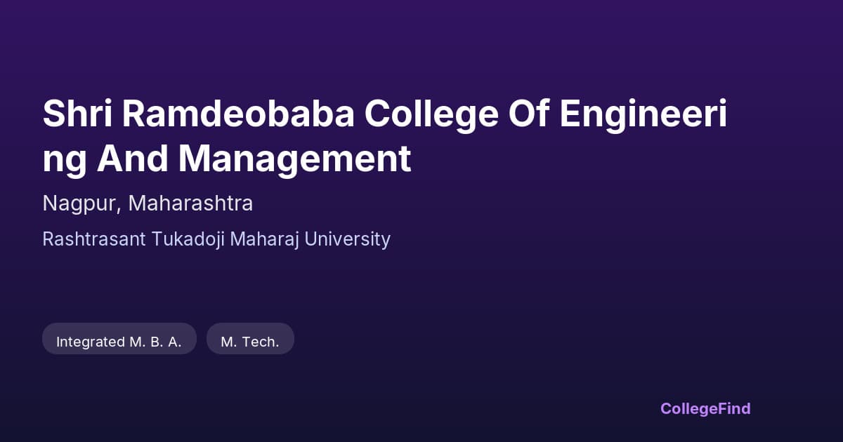 shri ramdeobaba college of engineering and management