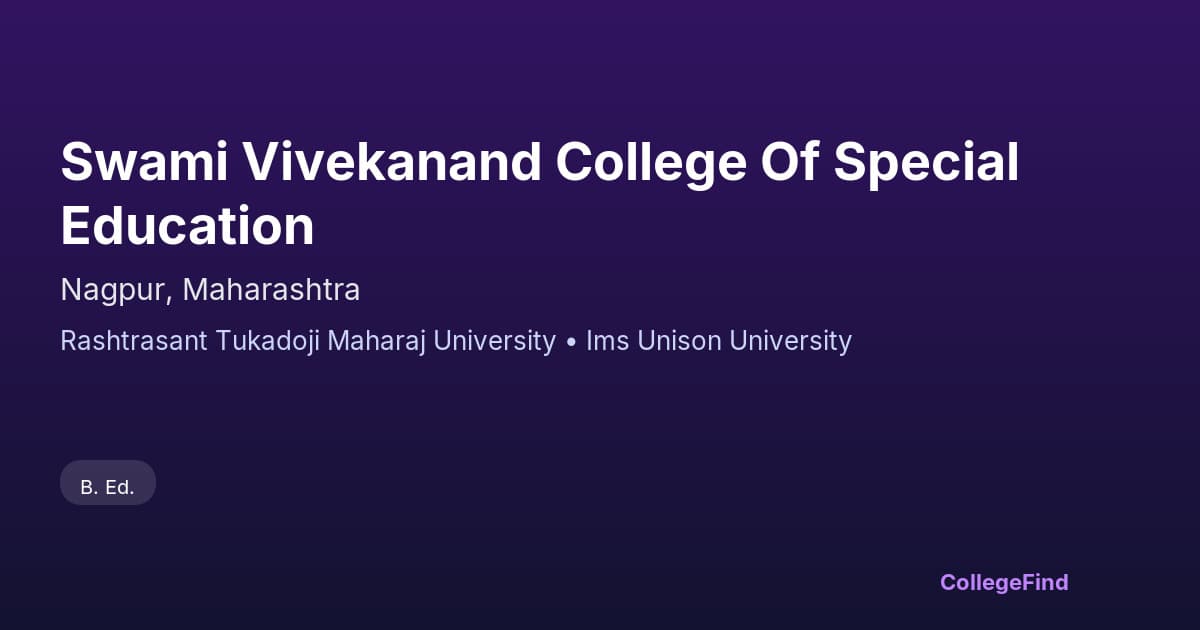 swami vivekanand college of special education